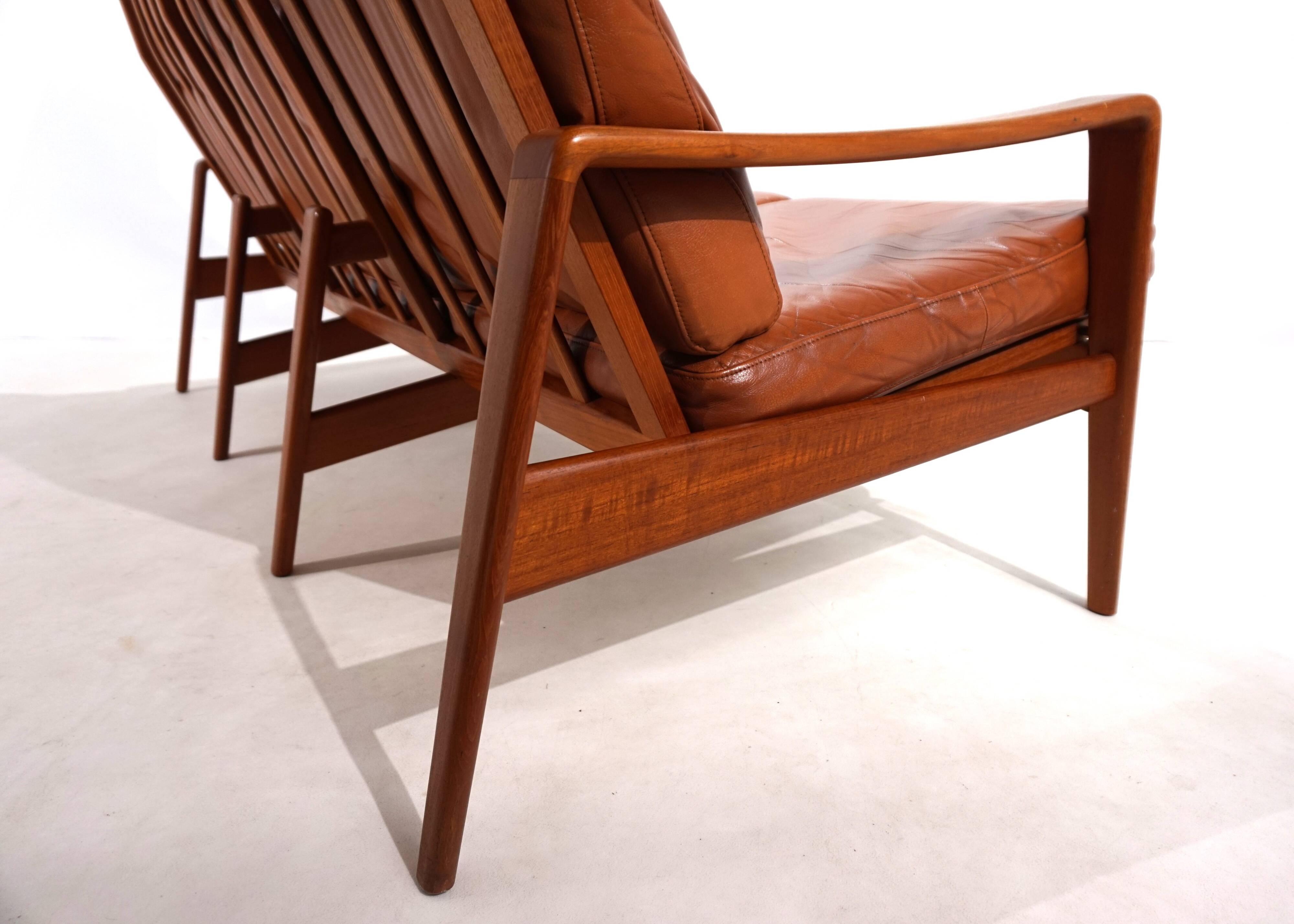 Canapé 3 places Komfort en cuir par Arne Wahl Iversen, 1960