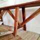 Old wooden farmhouse bench