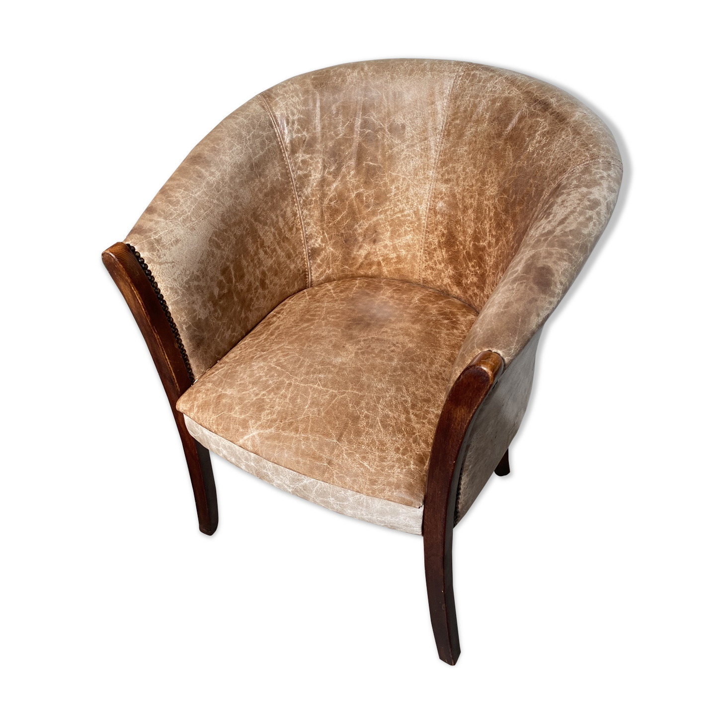 Leather club armchair
