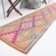 2x12 Rug For Kitchen Orange Herki Vintage Runner Rug, 73x369Cm