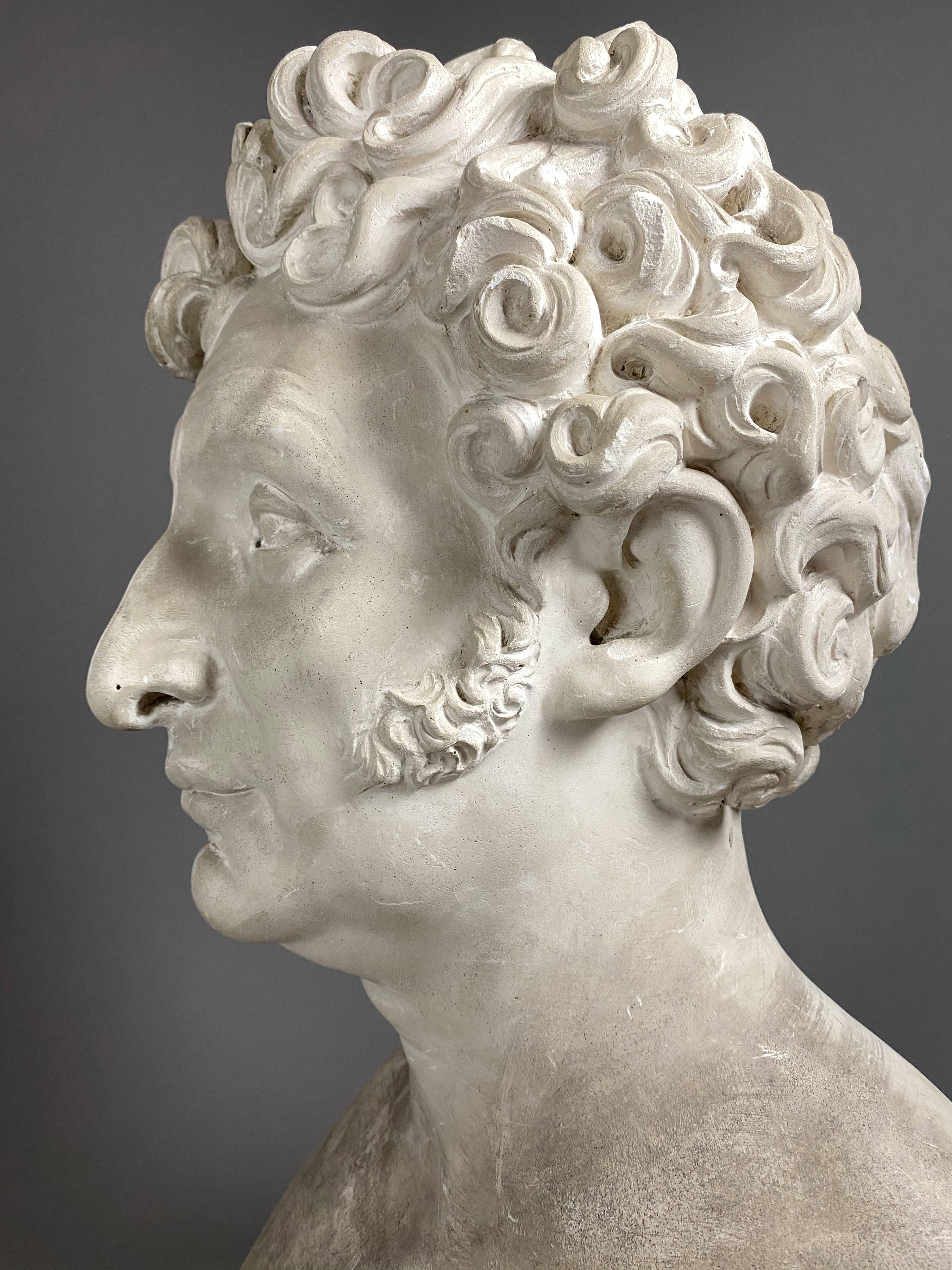 Plaster bust of a man