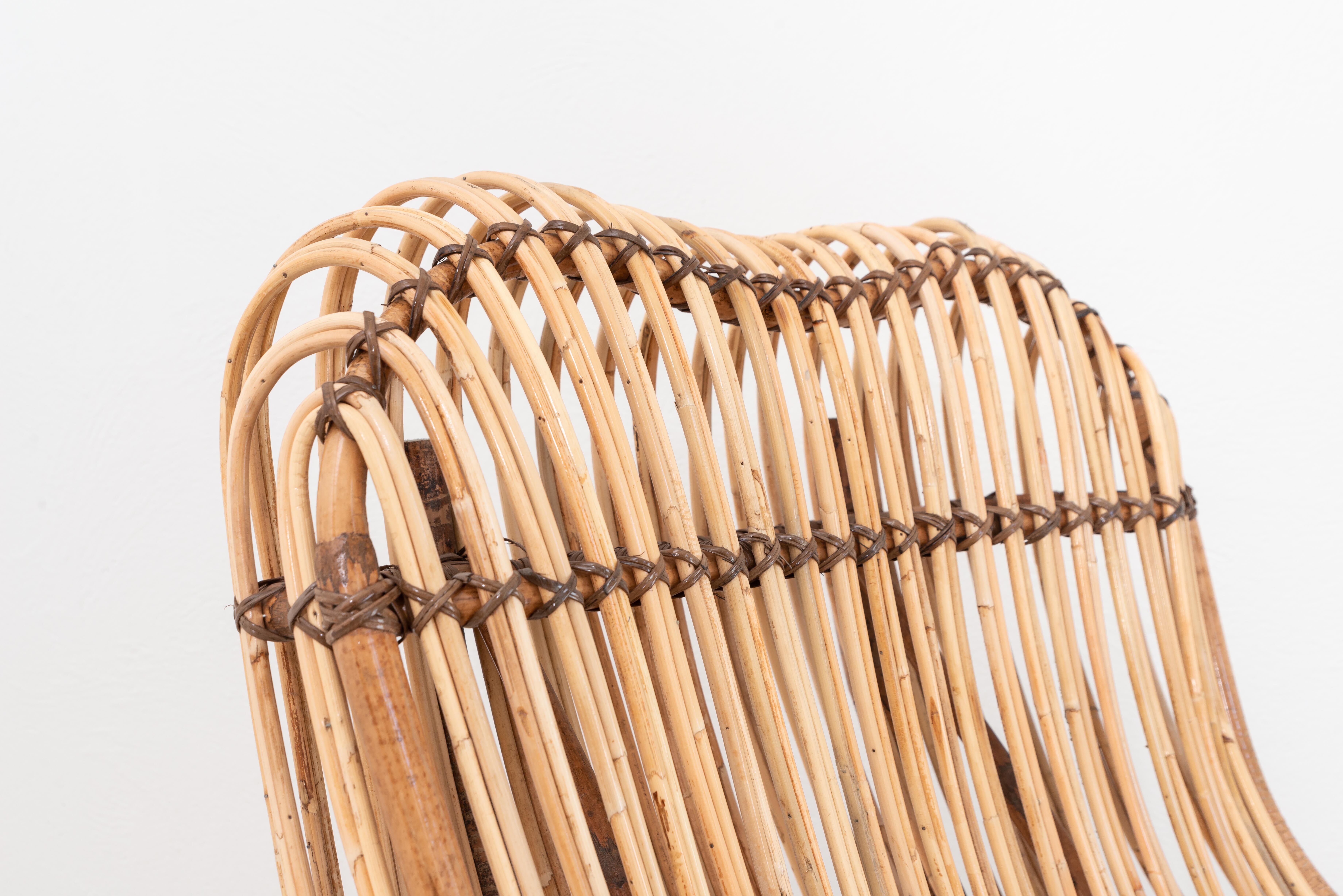 Armchair made of cane and rattan