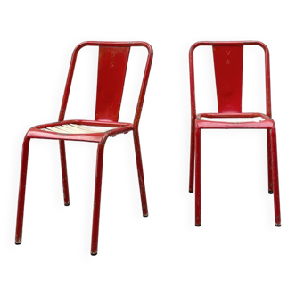 Pair of tolix t4 chairs, circa 1950.