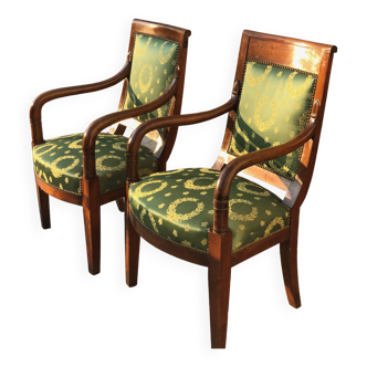 Pair of Charles X restoration period armchairs – 19th century