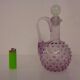 Italian pink bubble glass decanter with stopper, 1960s
