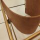 Vintage leather and brass magazine rack – Modernist design 1960s/70s