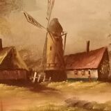 Old oil painting on canvas