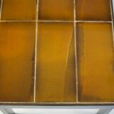 Coffee table signed Roger Capron, steel and ceramic, bird motif