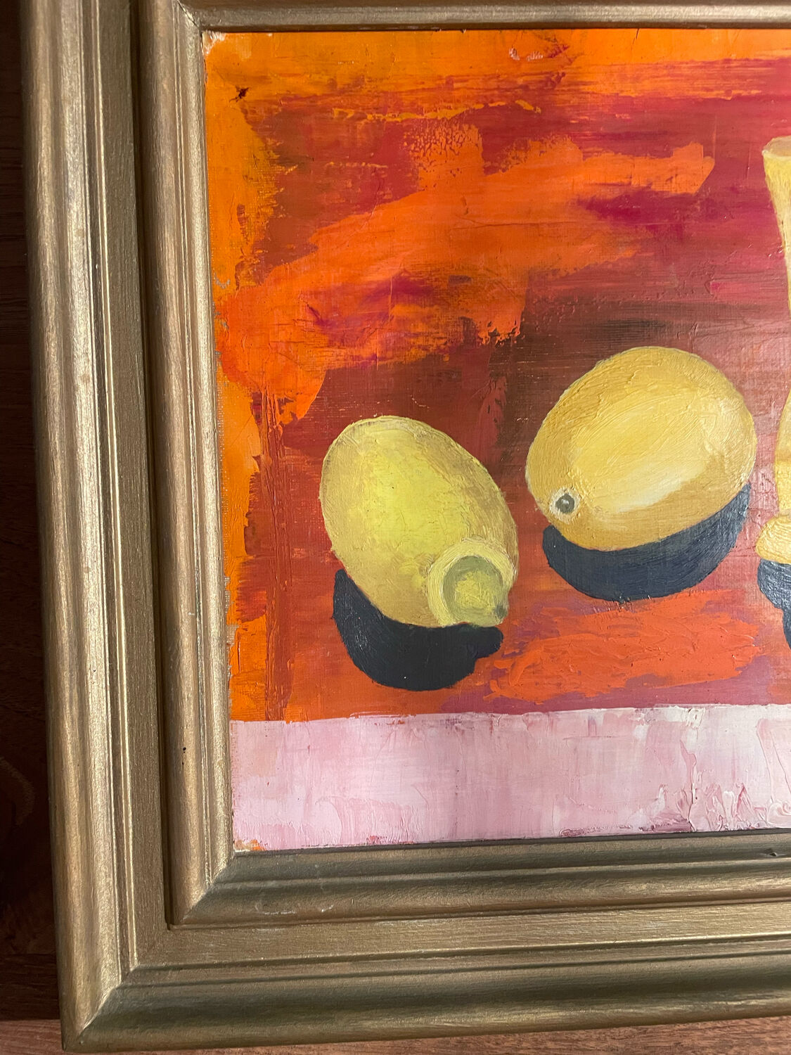 Oil on canvas modern still life signed