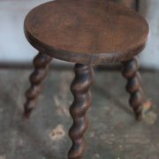 Vintage stool, wooden stool, tripod stool with turned legs, plant stand.
