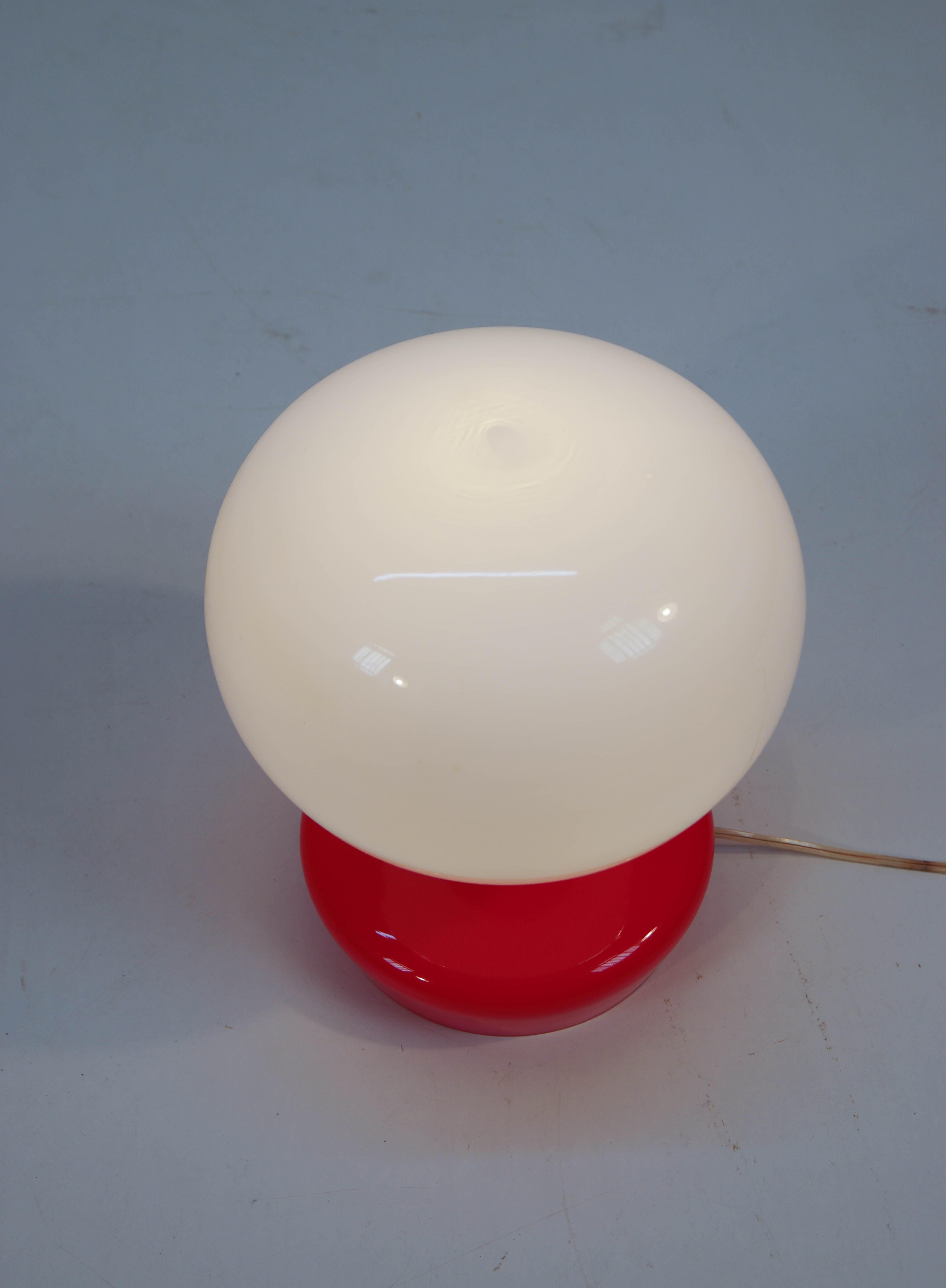 All glass table lamp by Valasske Mezirici, 1970s