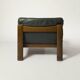 Sling chair in wood and green leather, germany, 1970s