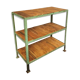 Old shelving green with wood
