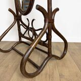Curved wooden psyche mirror from the 60s