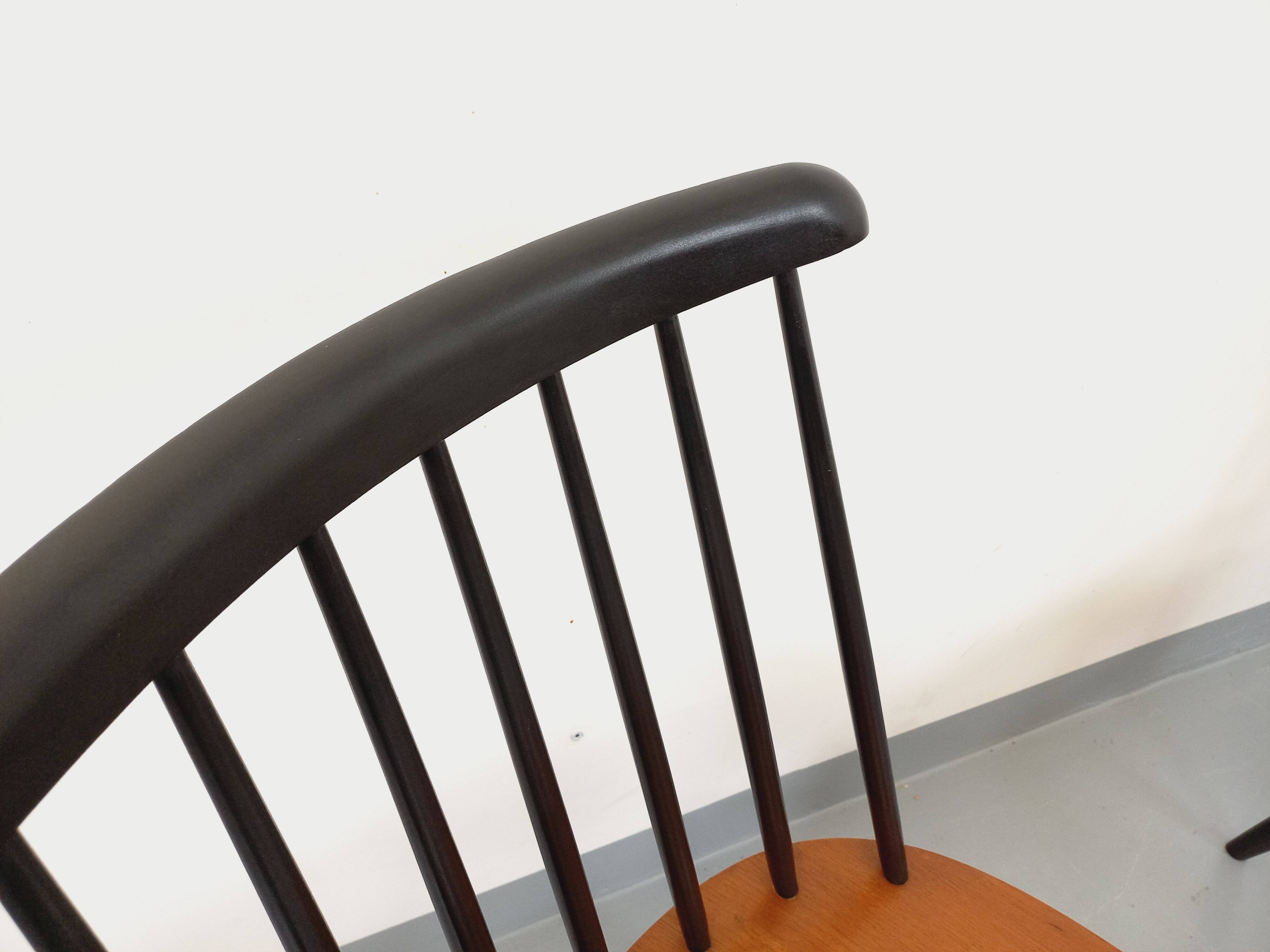 Pair of vintage Scandinavian chairs Fanett by Ilmari Tapiovaara in teak.