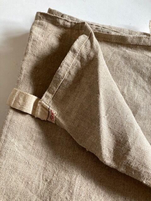 Pair of cloths in raw linen bise fabric XXL