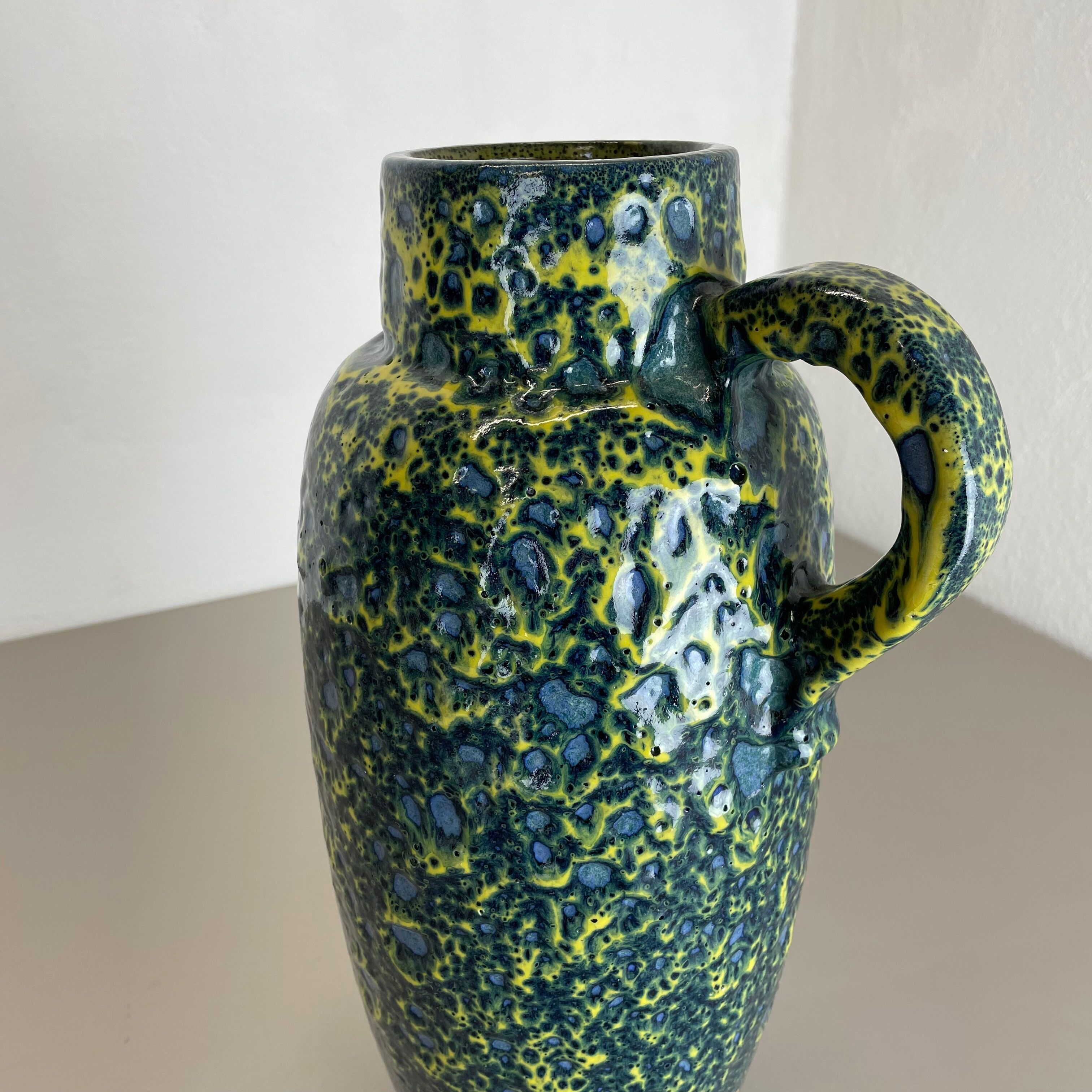 Rare Super Color Crusty Fat Lava Multi-Color Vase Scheurich, Germany WGP, 1970s