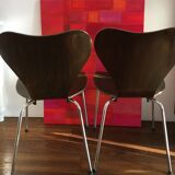 Pair of butterfly 3107 chairs by Arne Jacobsen pilot version, 1955