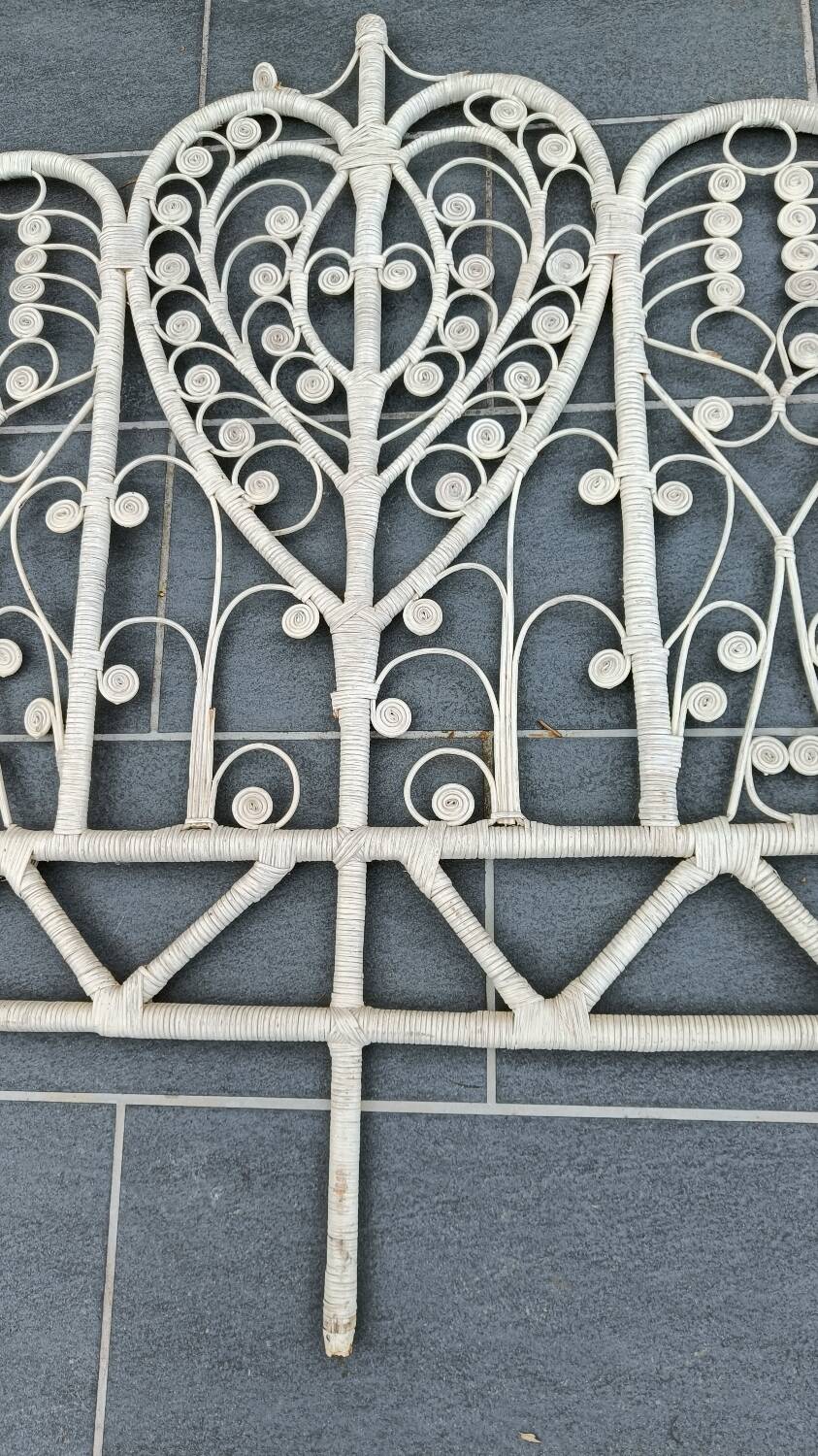 Peacock rattan headboard, 1970