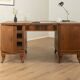 Elegant Art Deco desk with curved legs