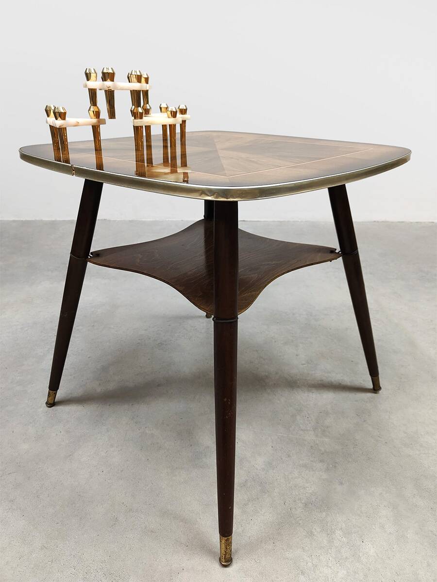 Vintage fifties wooden side table 'Art deco style'