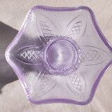 Set of 4 purple moulded glass ice cream bowls.