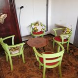 Set of 4 bridge art deco armchairs redesigned