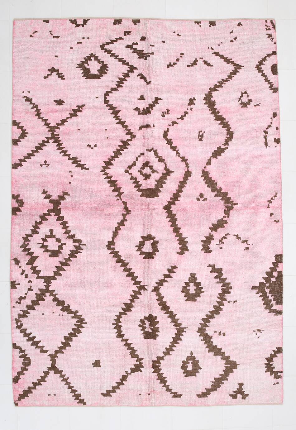 7x10 Pink Brown Modern Kilim Rug, 208x300Cm