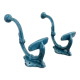 Pair of hooks in blue enamelled cast iron, art deco 30s 40s