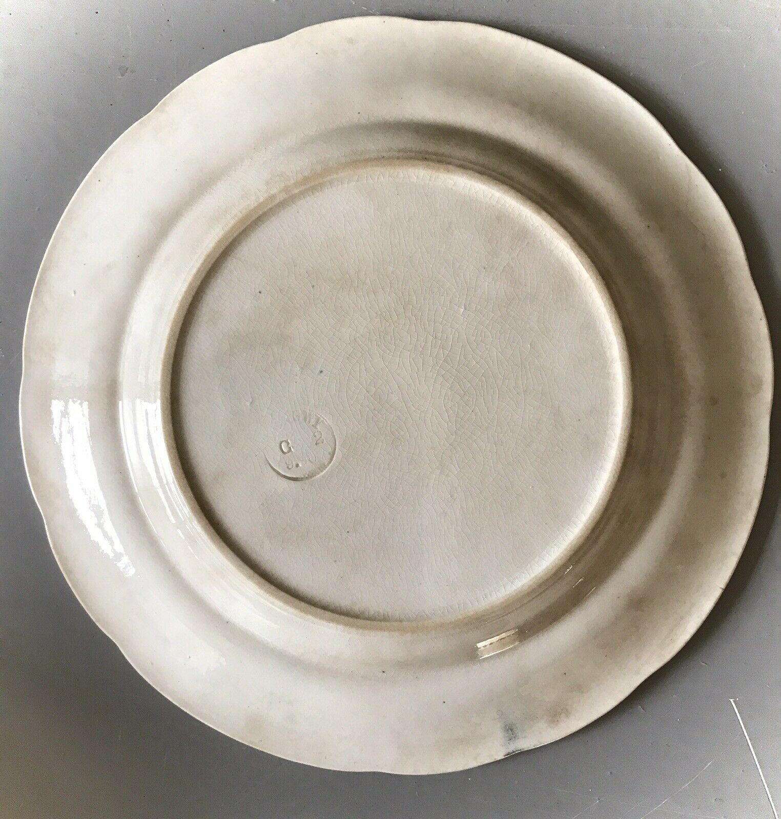 Faience of Longwy xix th 2 plates décor hunting dog and hare game