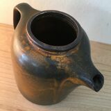 Beautiful sandstone teapot enamel brown and orange