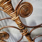 Emmanuelle peacock rattan and cane headboard 1960