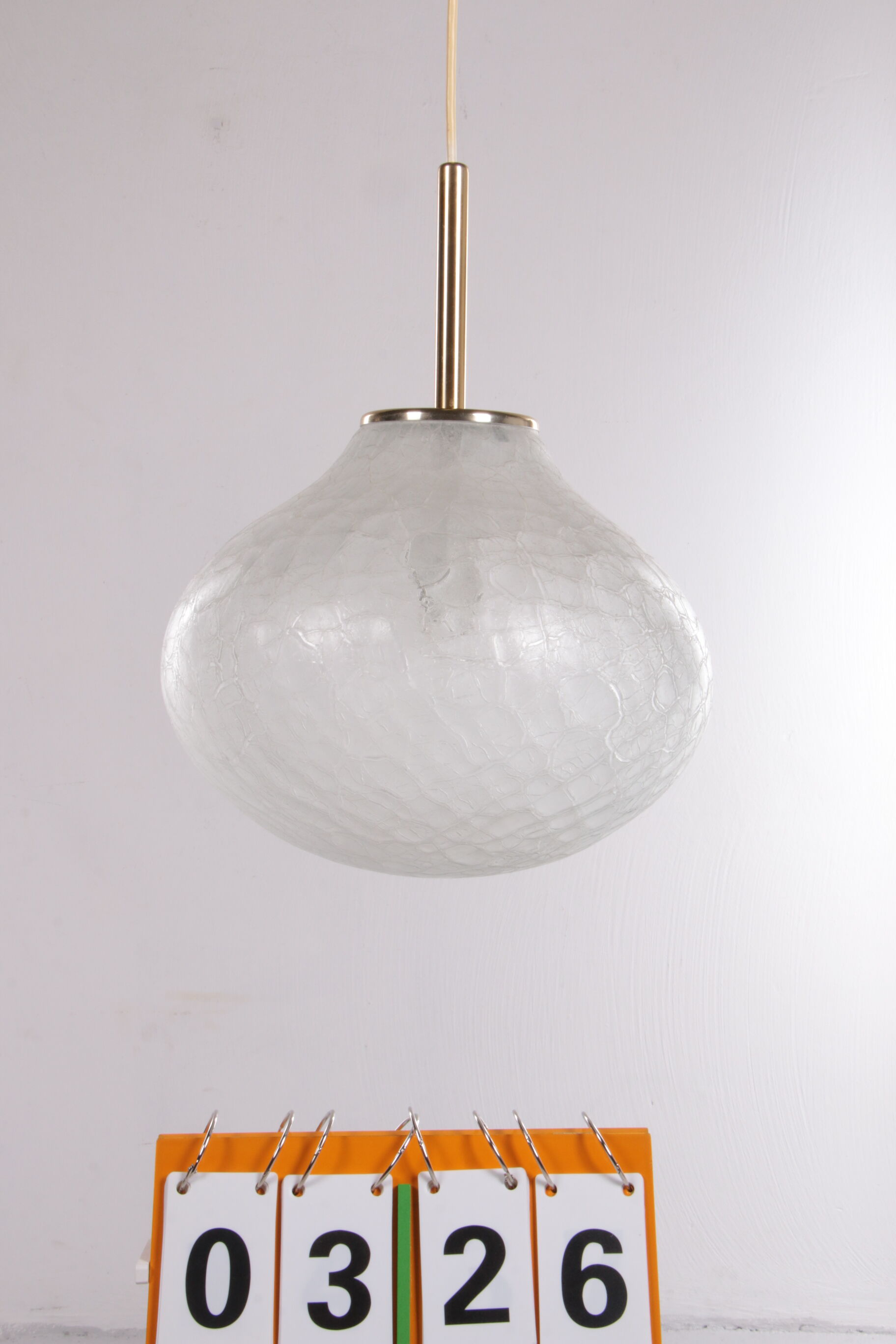 Very rare glass hanging lamp by doria leuchten, 1960, germany