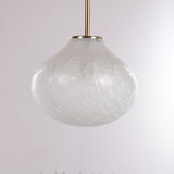 Very rare glass hanging lamp by doria leuchten, 1960, germany