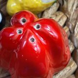 Salt and pepper shakers vegetable ceramic Vallauris