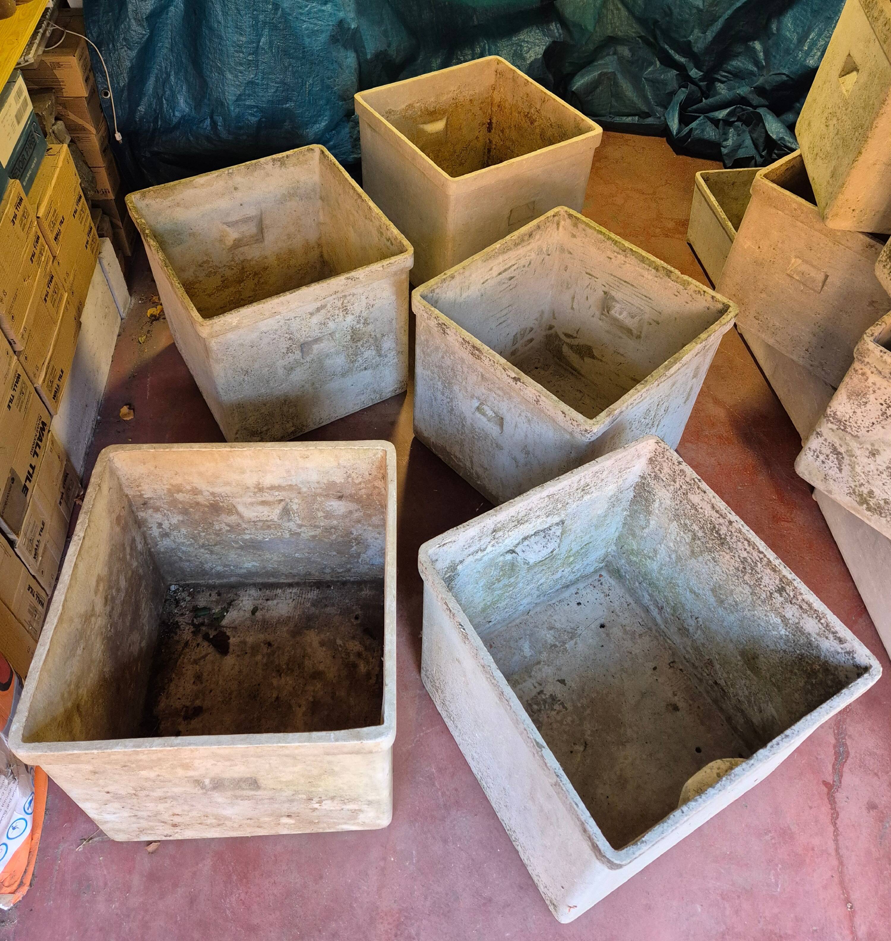 Set of fibreglass planters