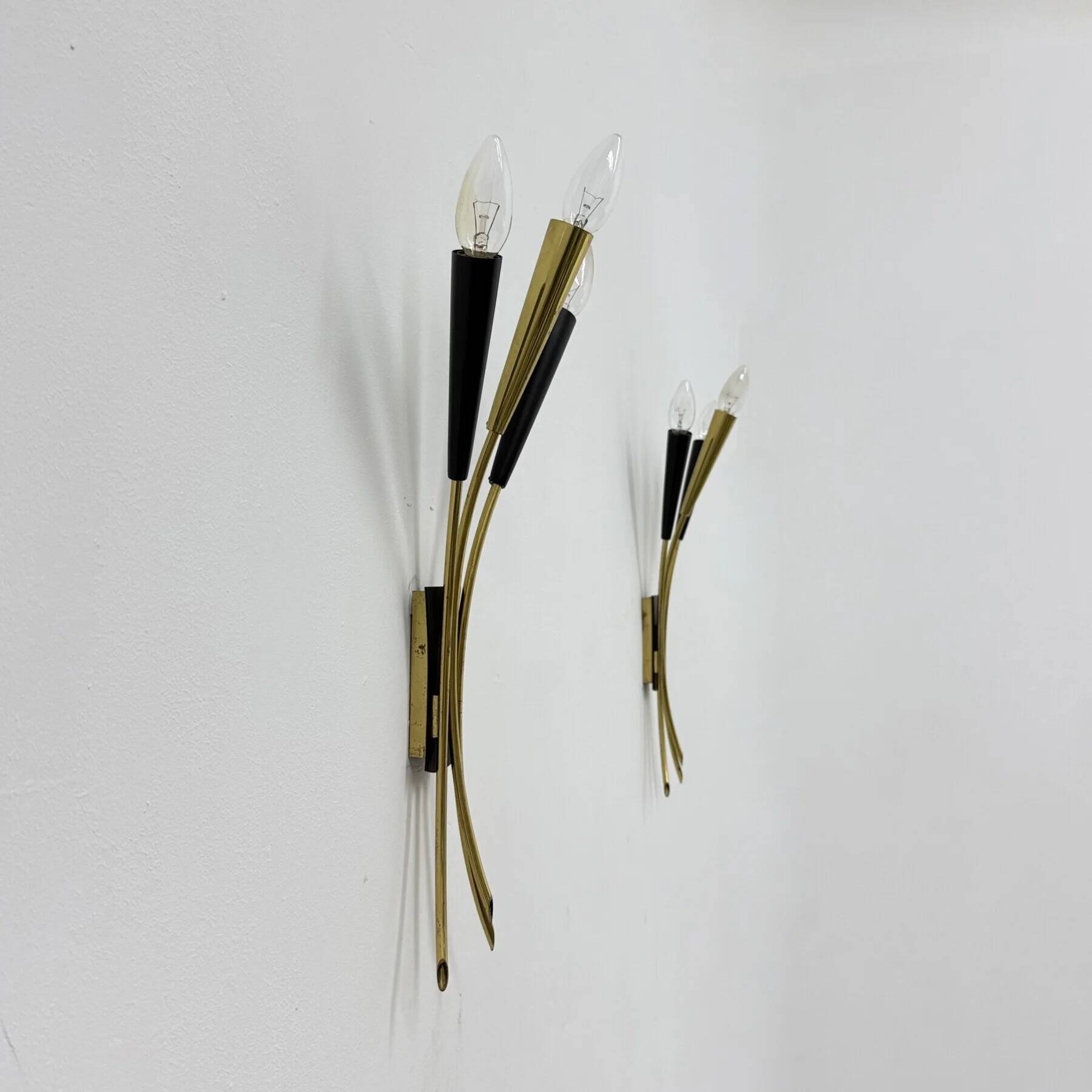 Mid-century Stillovo style brass wall light, 1950s