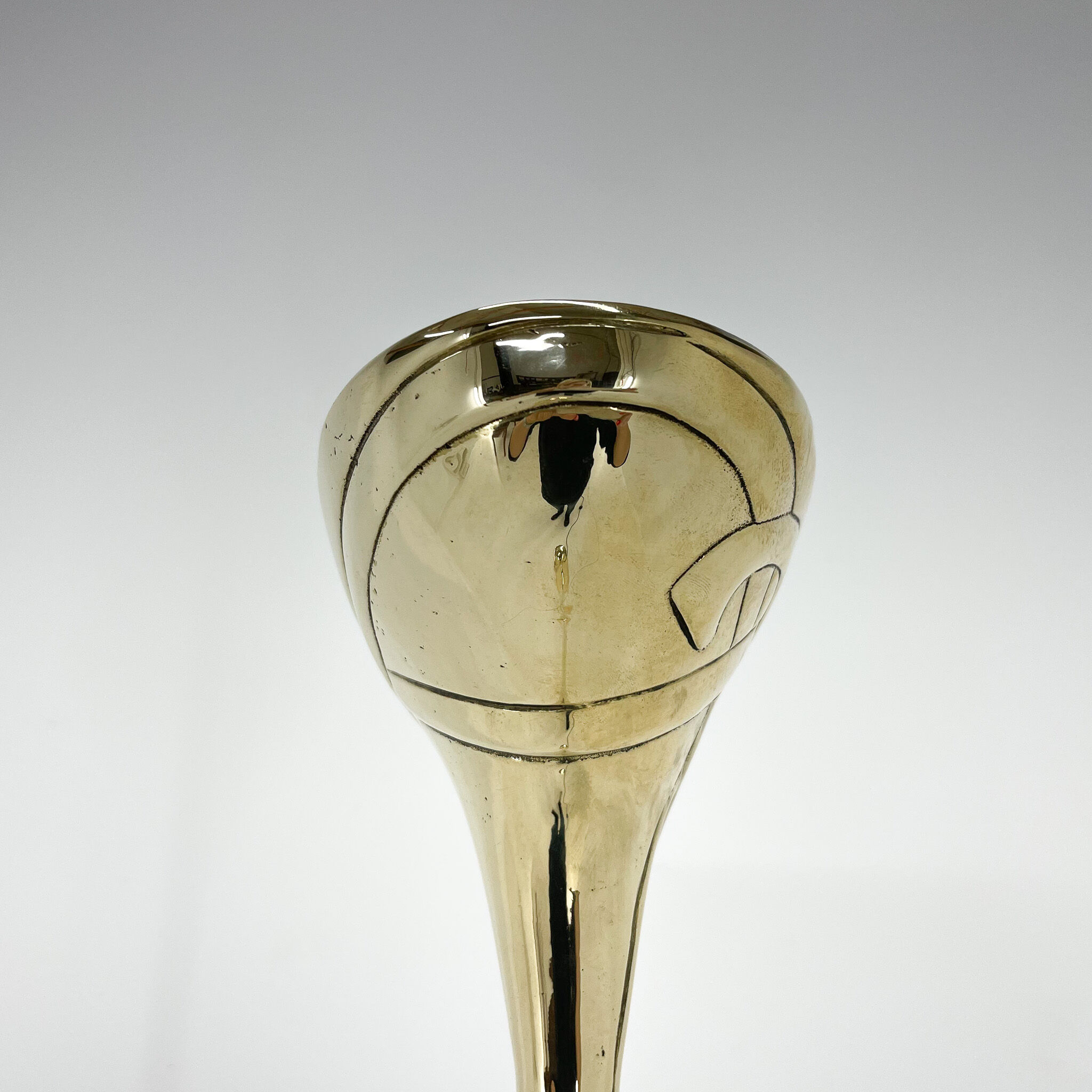 Italian tall all brass torchiere floor lamp, marked