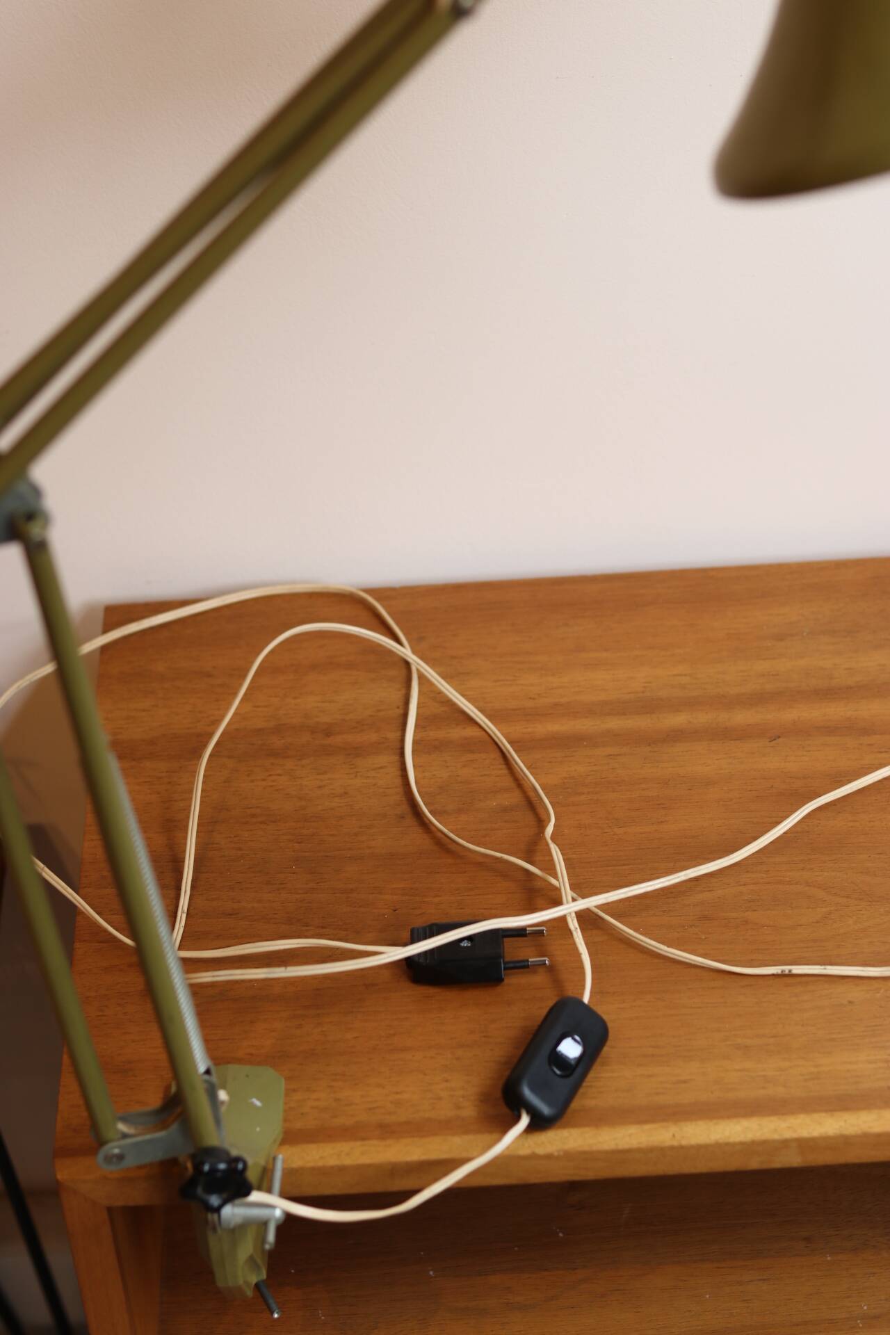 Olive green workshop lamp 1960