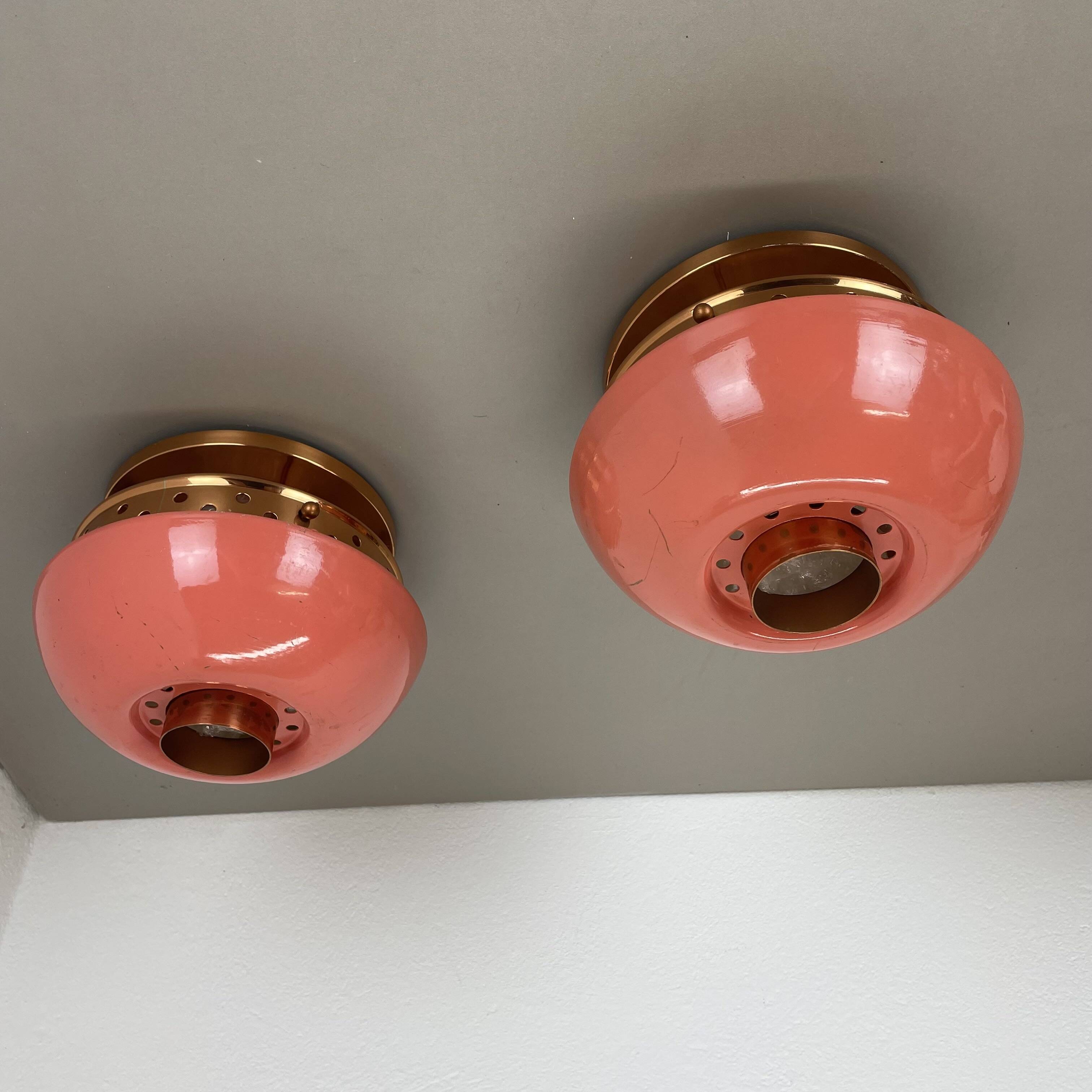 set of 2 unique PINK spot STILNOVO Style Ceiling Light Flushmount, Italy