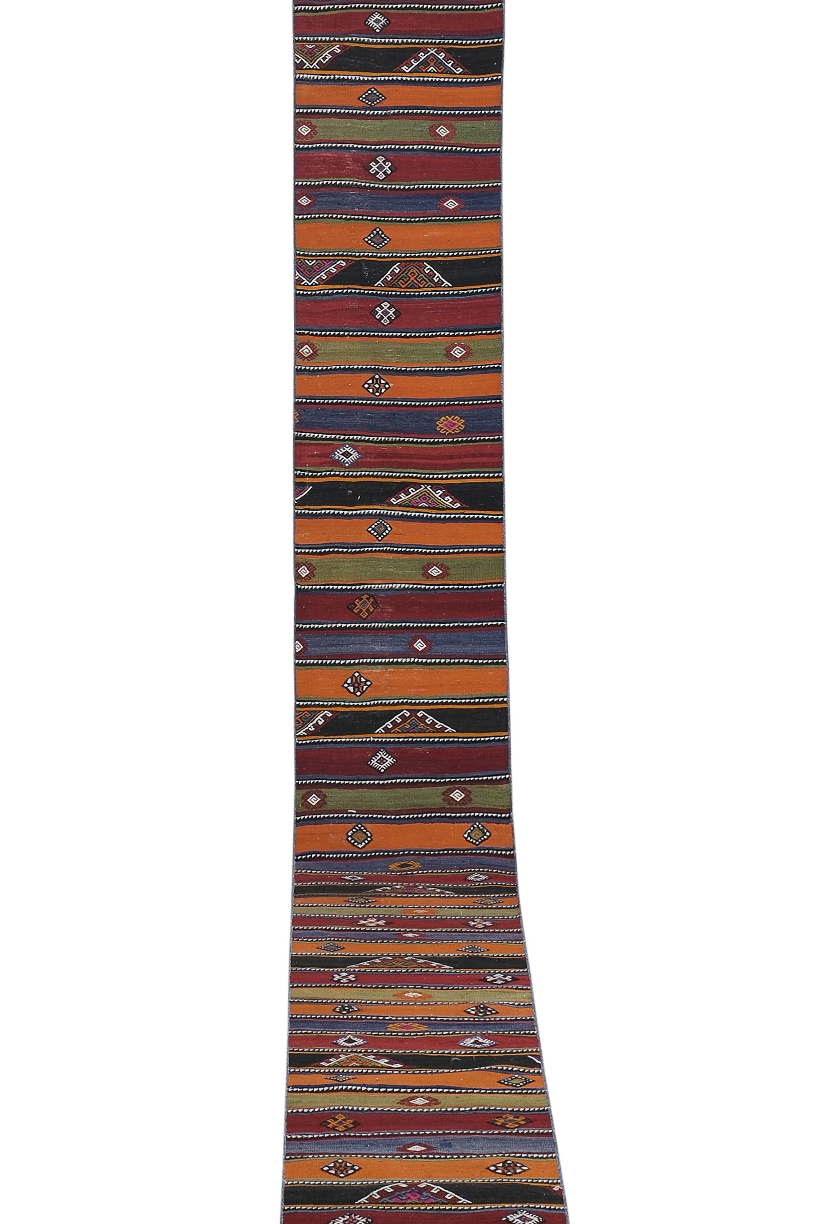 Vintage Turkish Oushak Rug Handwoven 67x592 cm