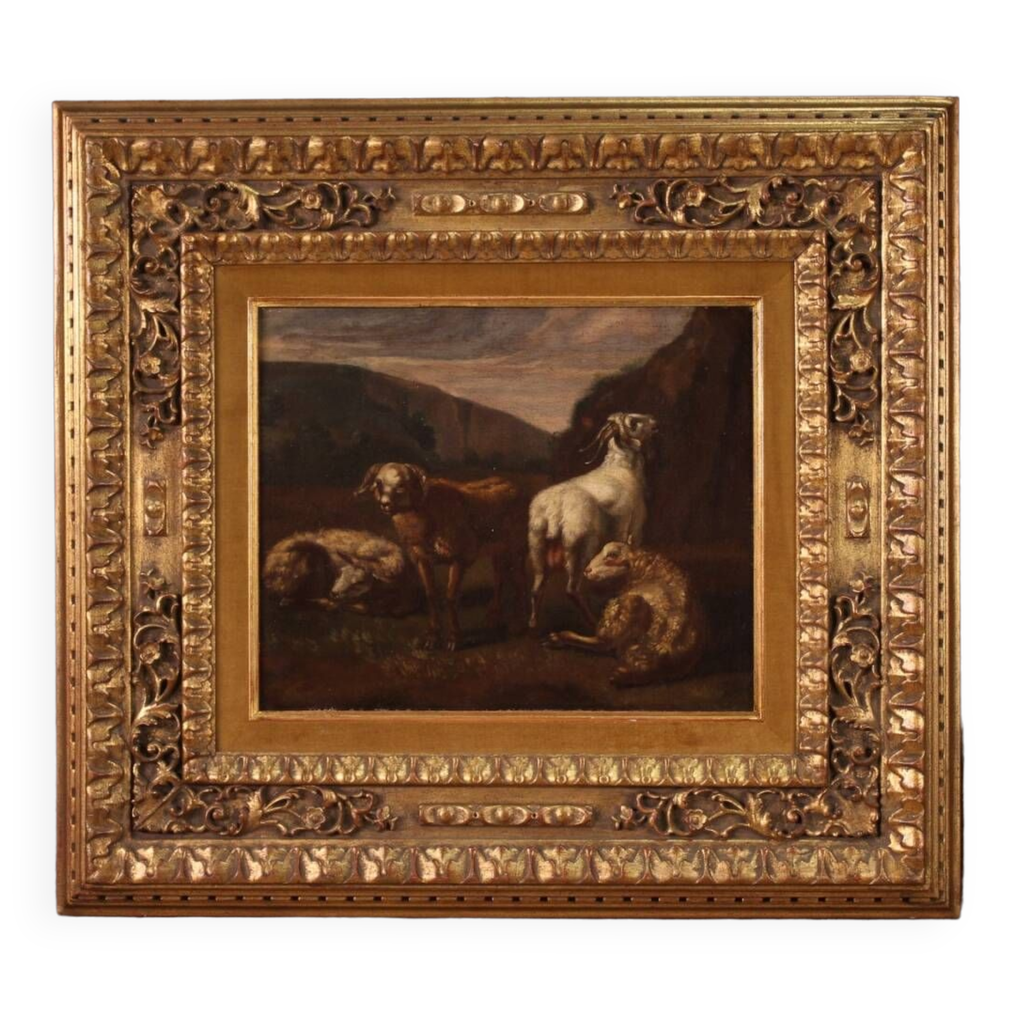 Pastoral landscape italian painting from the 18th century
