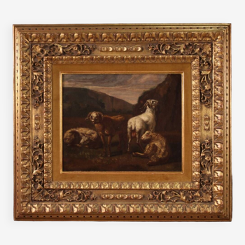 Pastoral landscape italian painting from the 18th century