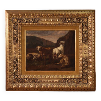 Peinture italienne de paysage pastoral du 18ème siècle