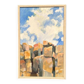 Original Swedish Oil on Canvas – "Landscape" by Eva S. – Signed – Vintage & Framed – 52 × 34 cm (20.5" × 13.4")