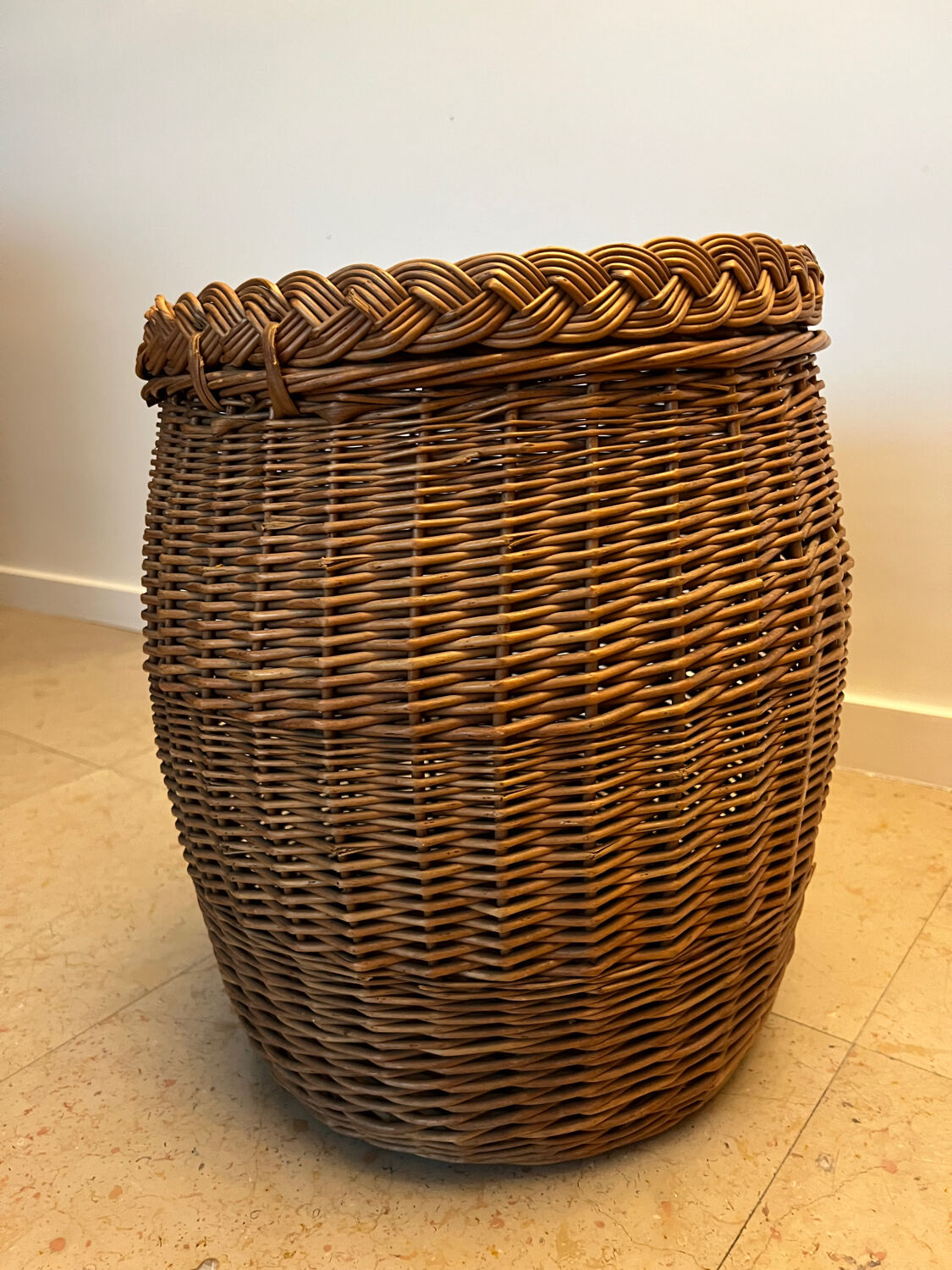 Basket stool wicker box