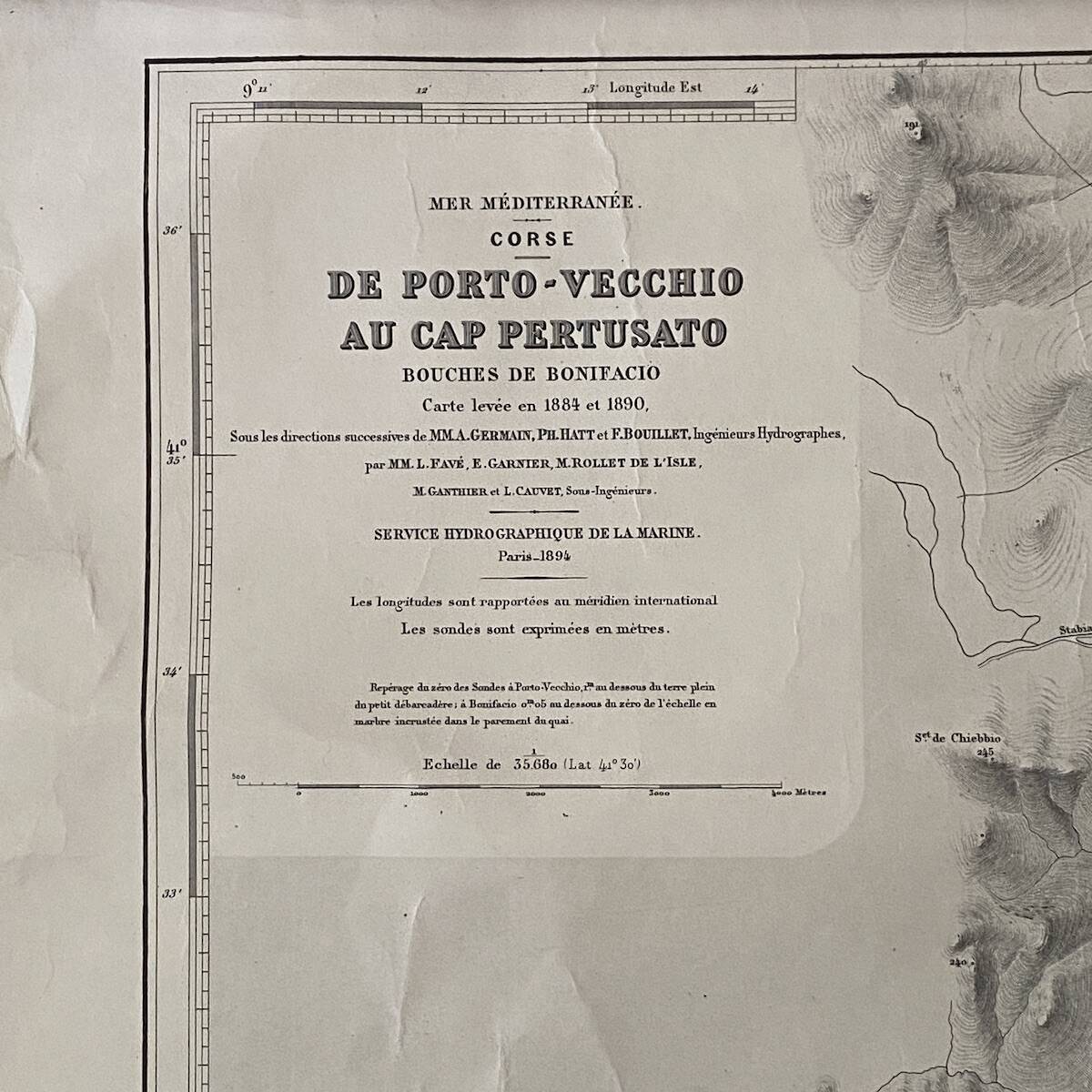 Marine chart Porto Vecchio 1956