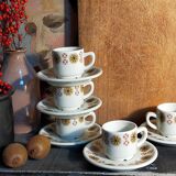 Five vintage Chauvigny porcelain espresso cups
