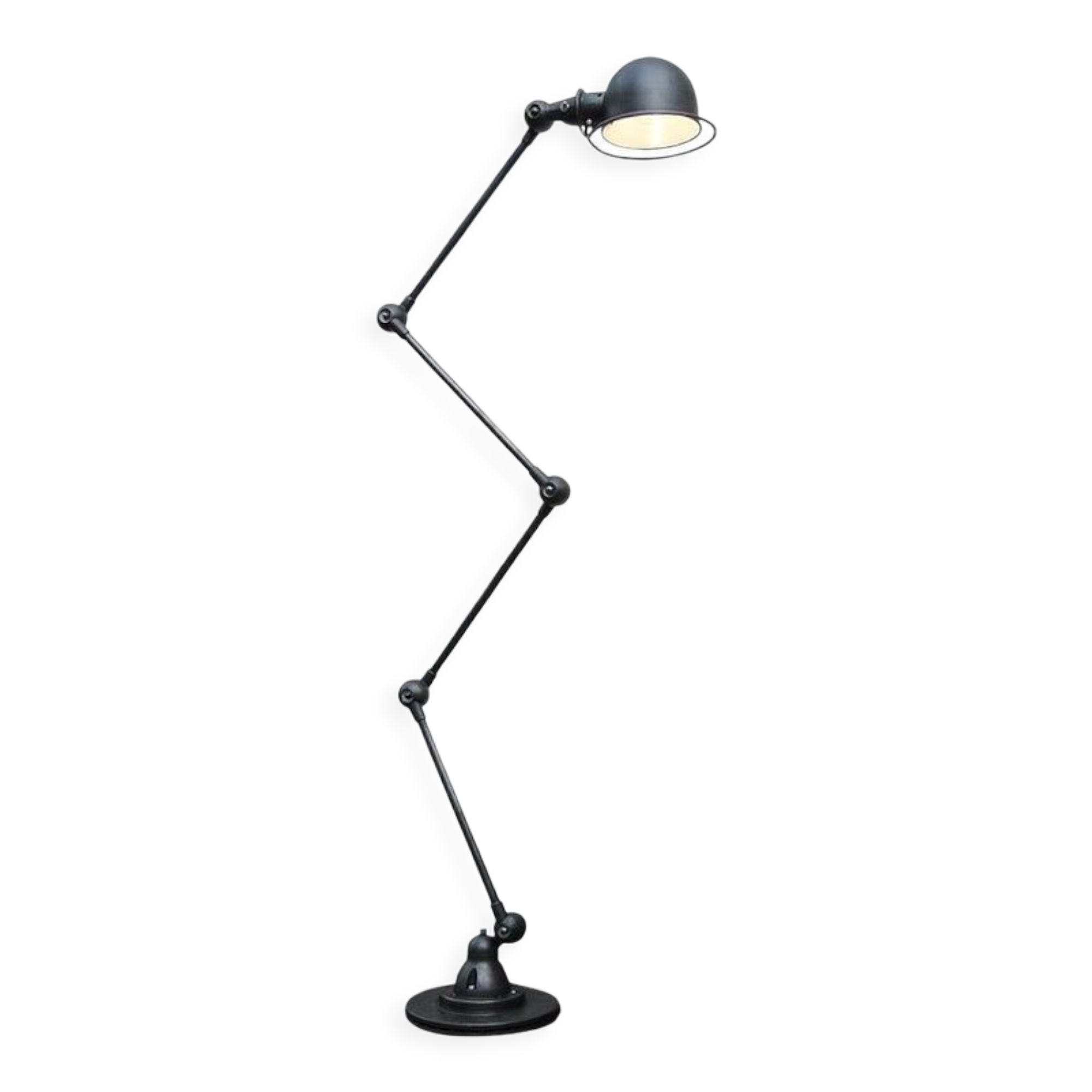 Lampadaire jielde vintage graphite industrielle 4 bras de jean louis domecq france 1960