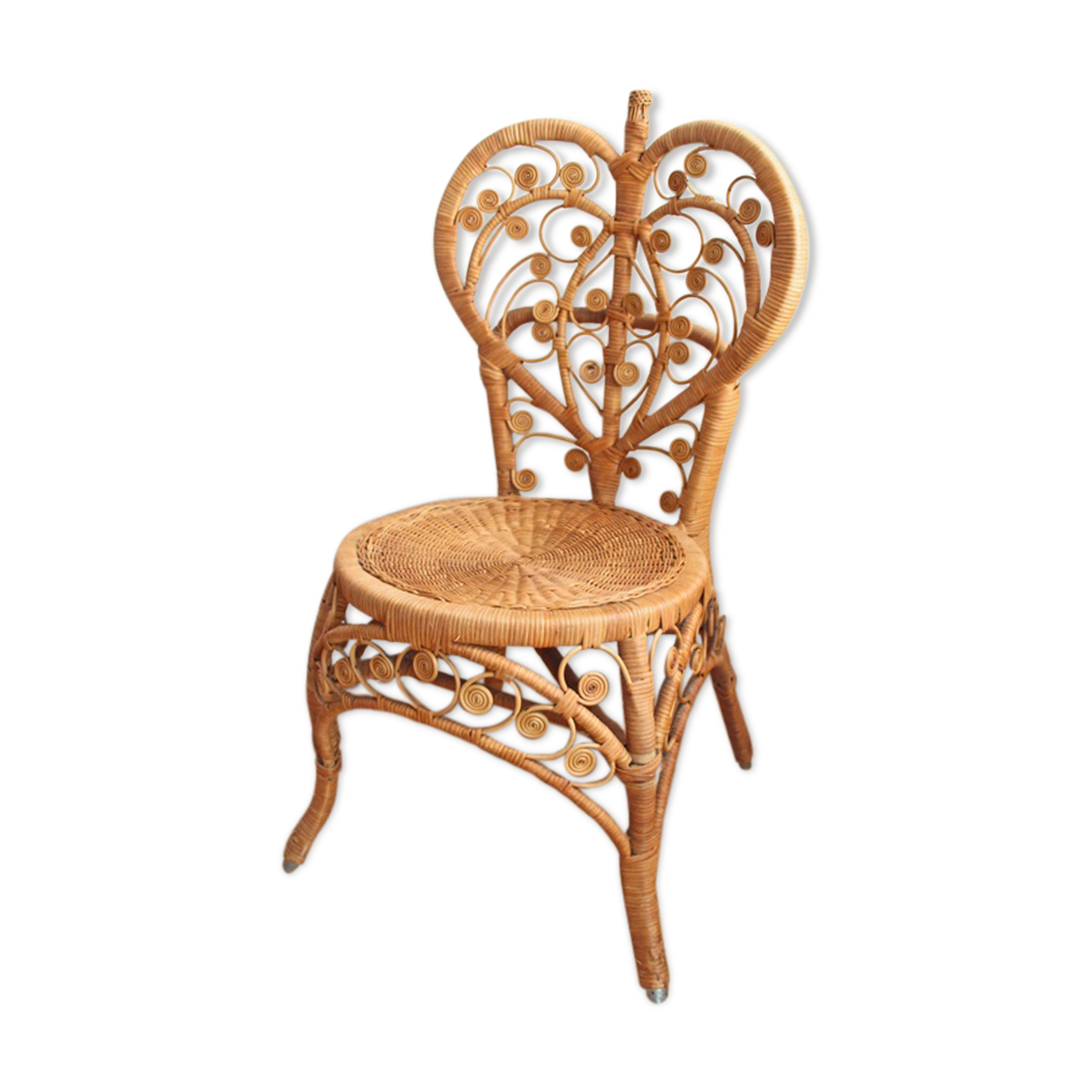 Chaise peacock en rotin